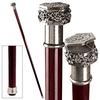 Design Toscano The Padrone Collection: Ornate Pill Box Pewter Walking Stick PA90109